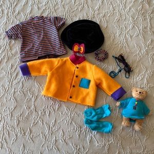 American Girl Doll Felt Jacket and accessories